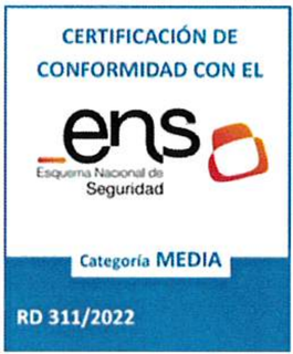 Certificacion de conformidad con el Esquema Nacional de Seguridad - categoria MEDIA